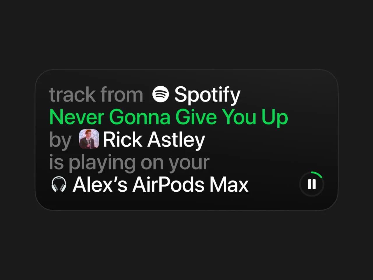 Spotify Music Playback Widget UI