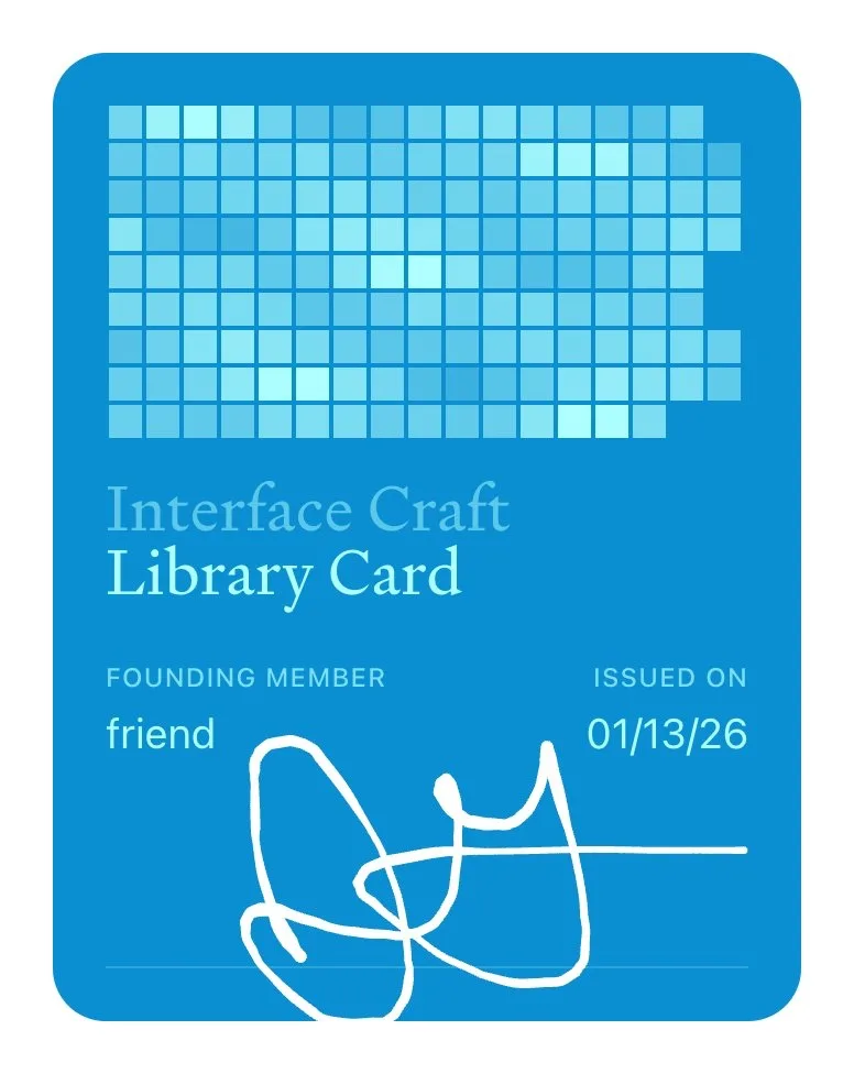 Interface Craft Library Card Design