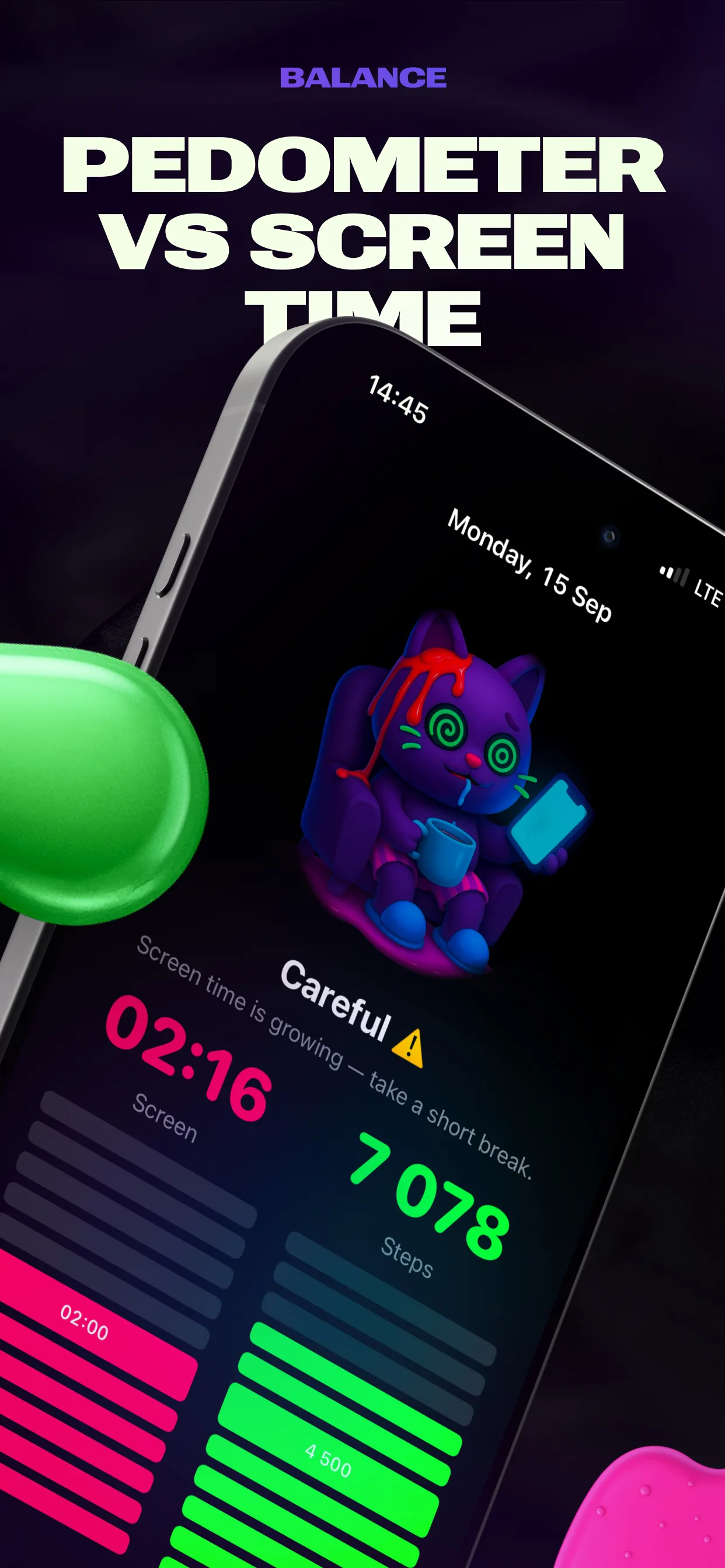 Pedometer vs Screen Time — screenshot 2