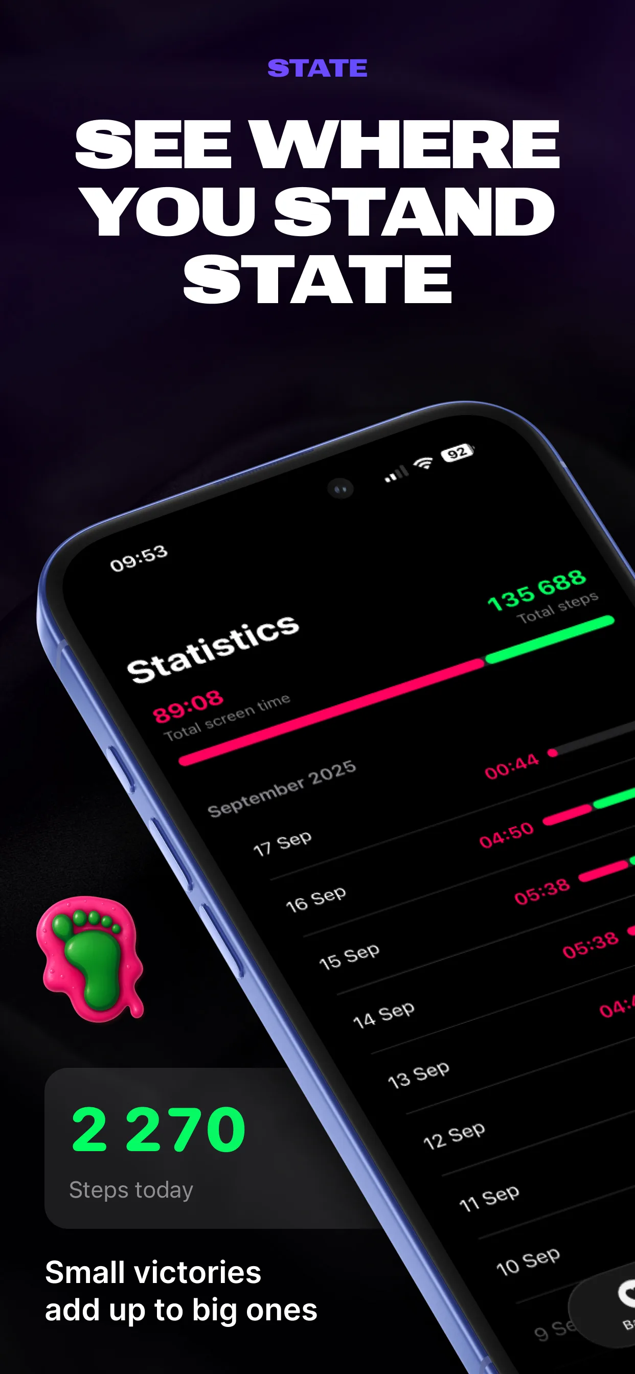 Pedometer vs Screen Time — screenshot 4