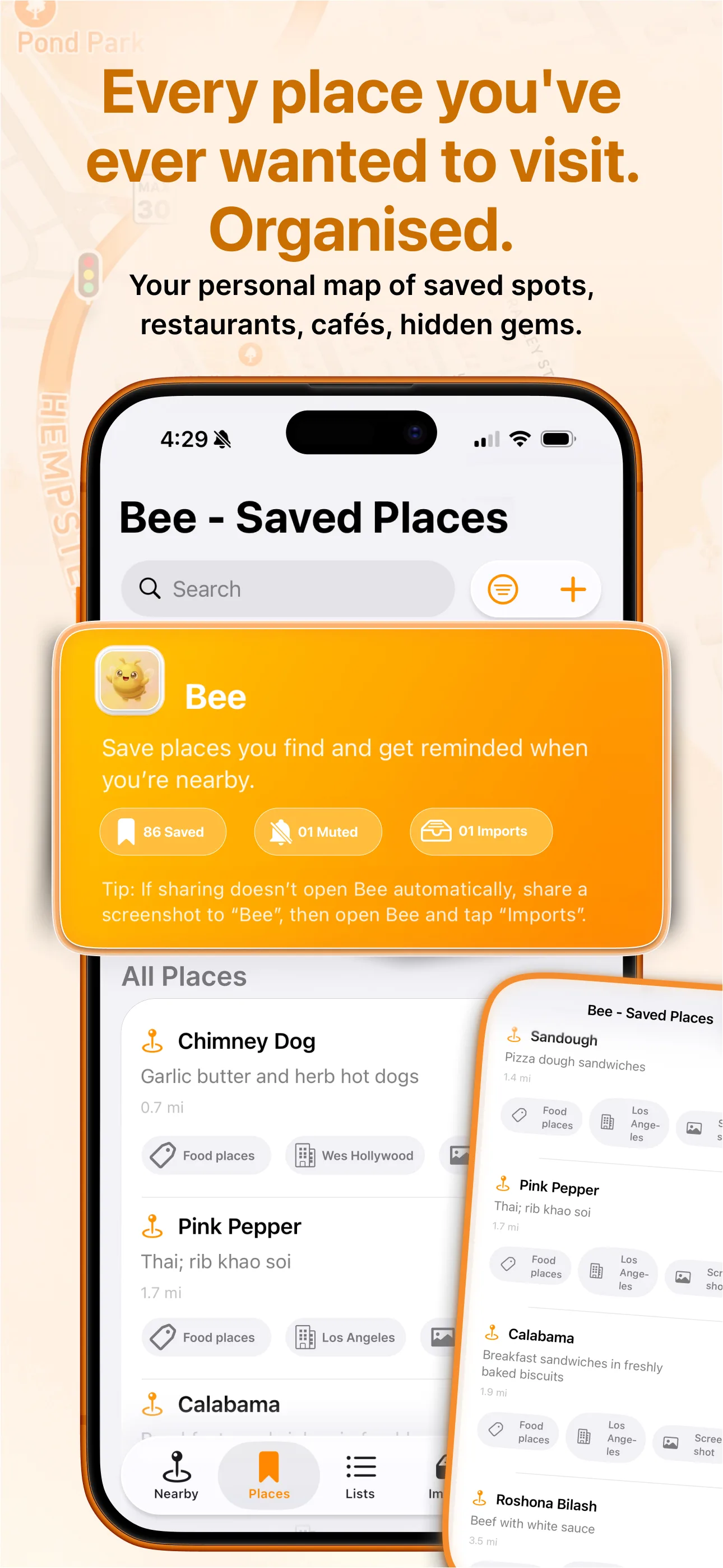 Bee: Nearby Place Reminder App — screenshot 4