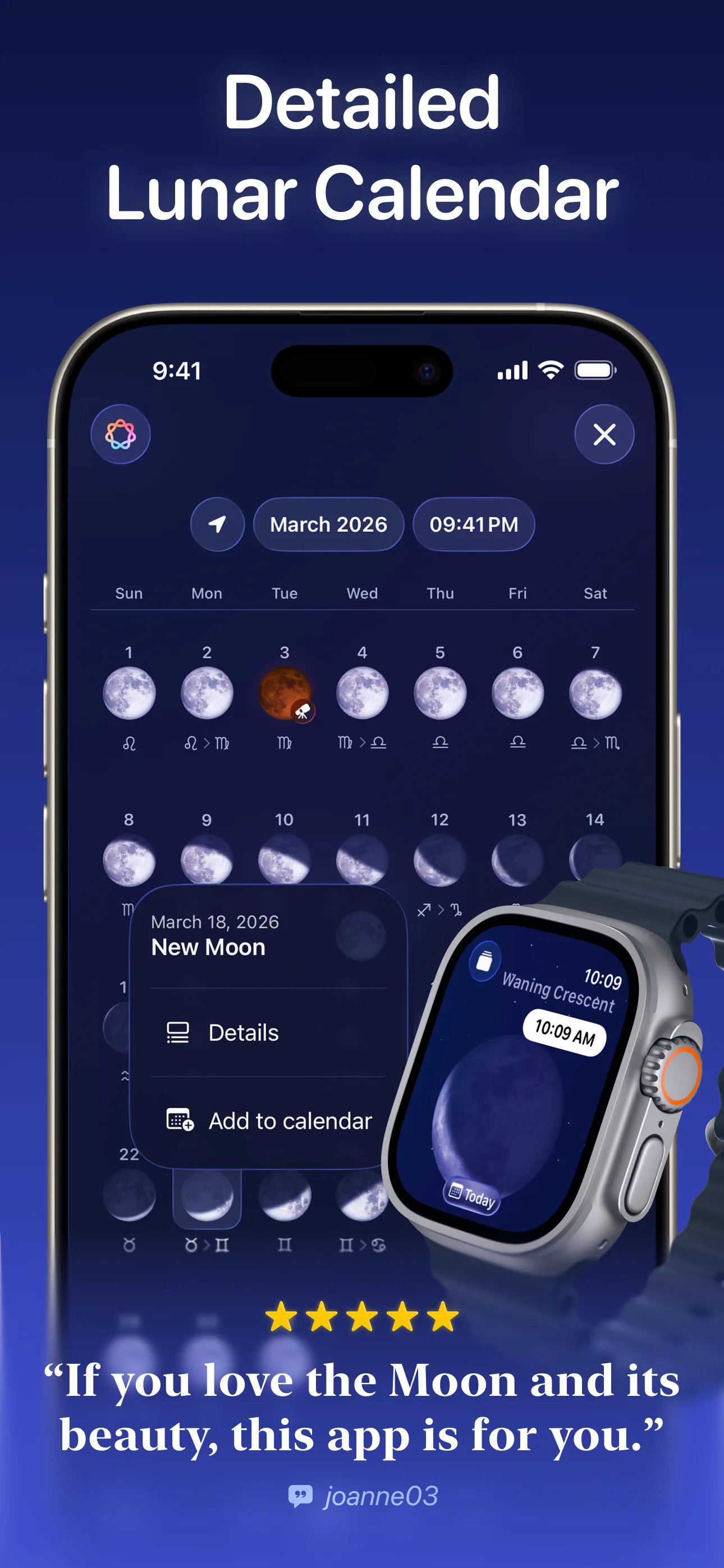 Moonlitt: Moon Phase Tracker — screenshot 2