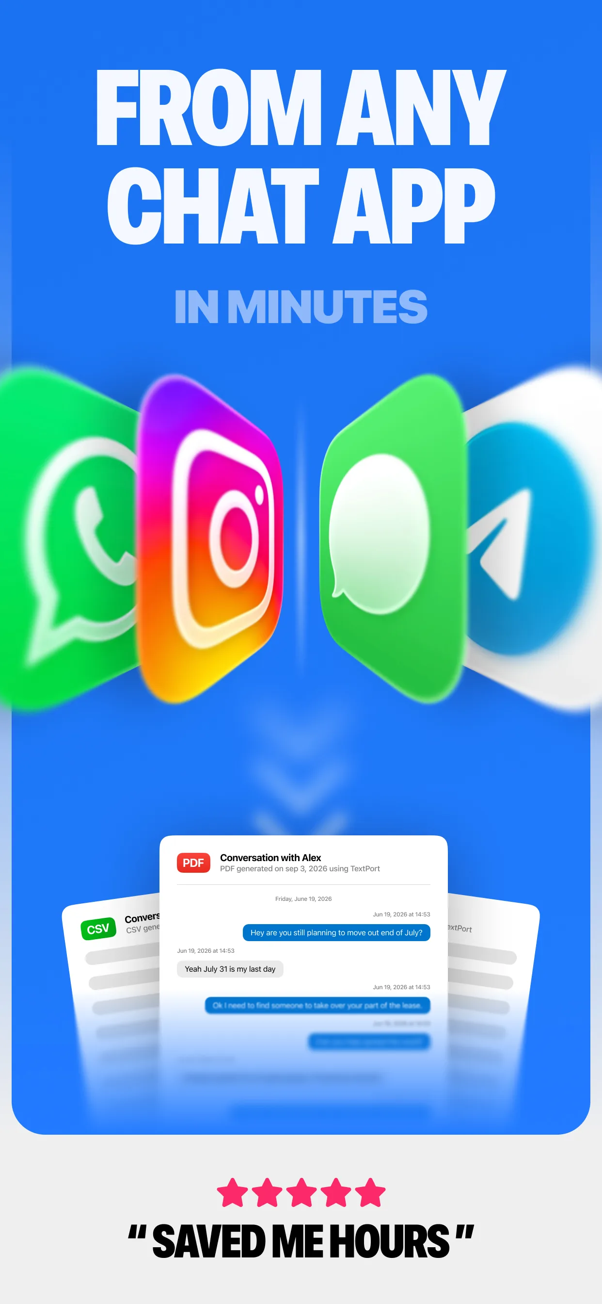 TextPort: Text Message Export — screenshot 3