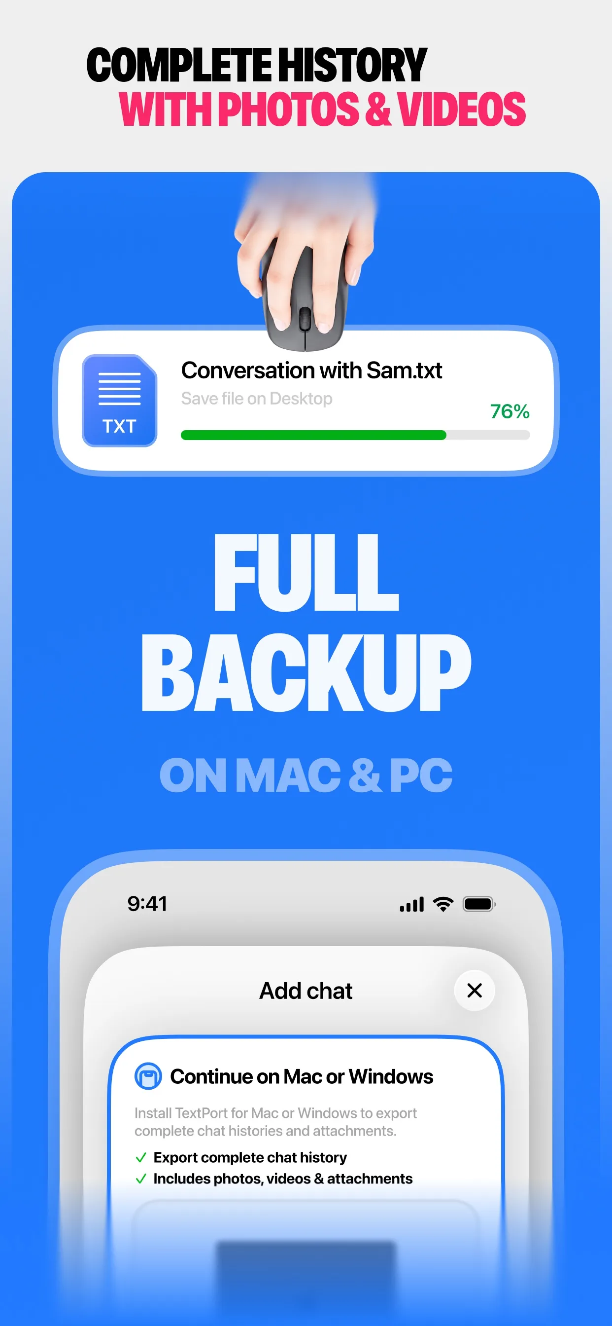 TextPort: Text Message Export — screenshot 6