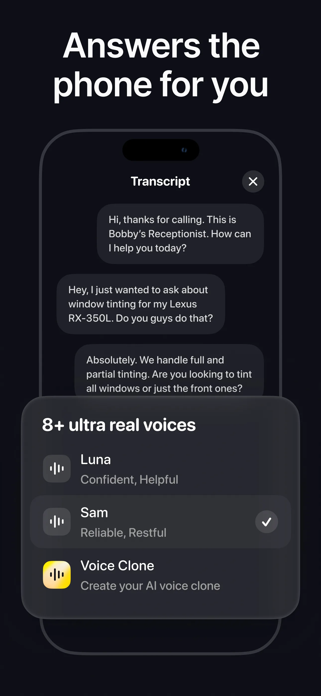 Beside (M1): AI Receptionist — screenshot 2