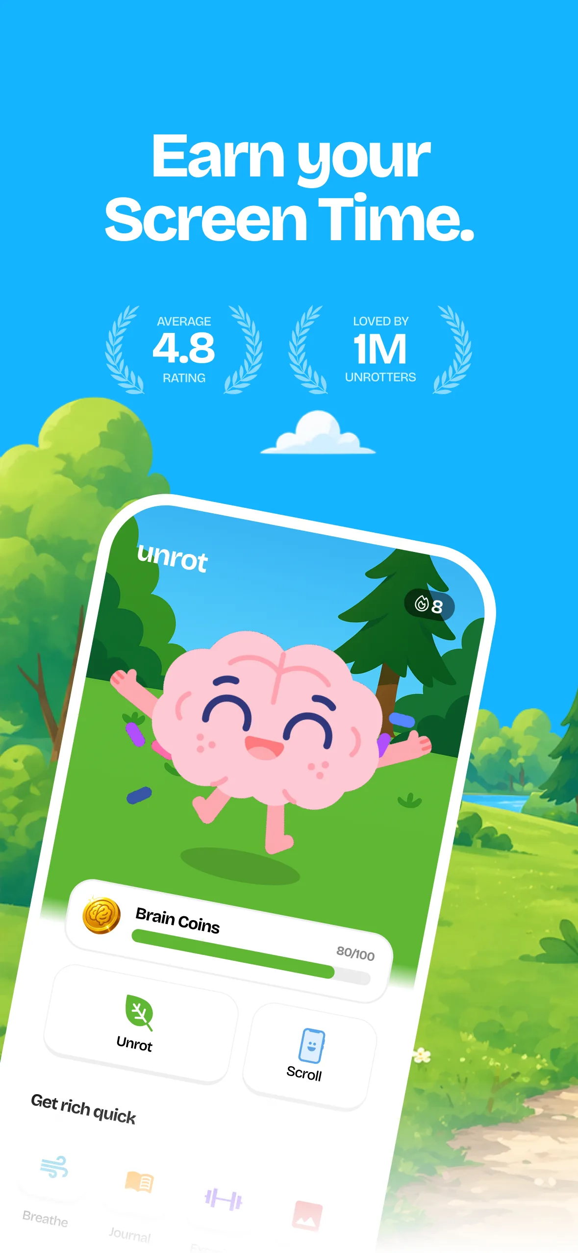 Unrot: Earn your Screen Time — screenshot 1